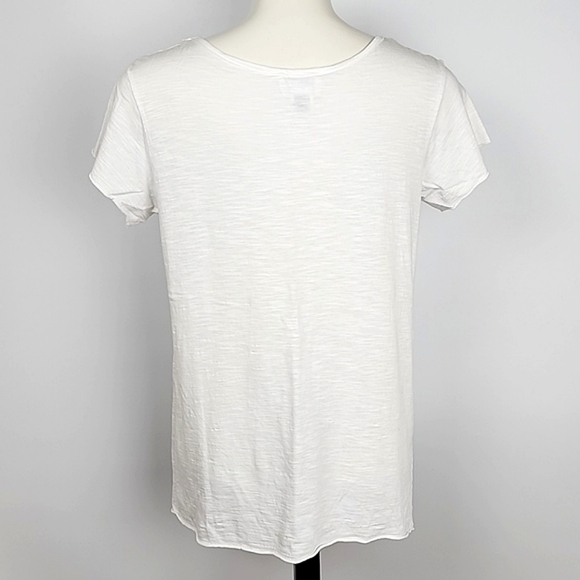 For The Republic Women's White Tee Shirt High Top Blue Rhinestone Sneaker Size S - Picture 3 of 15